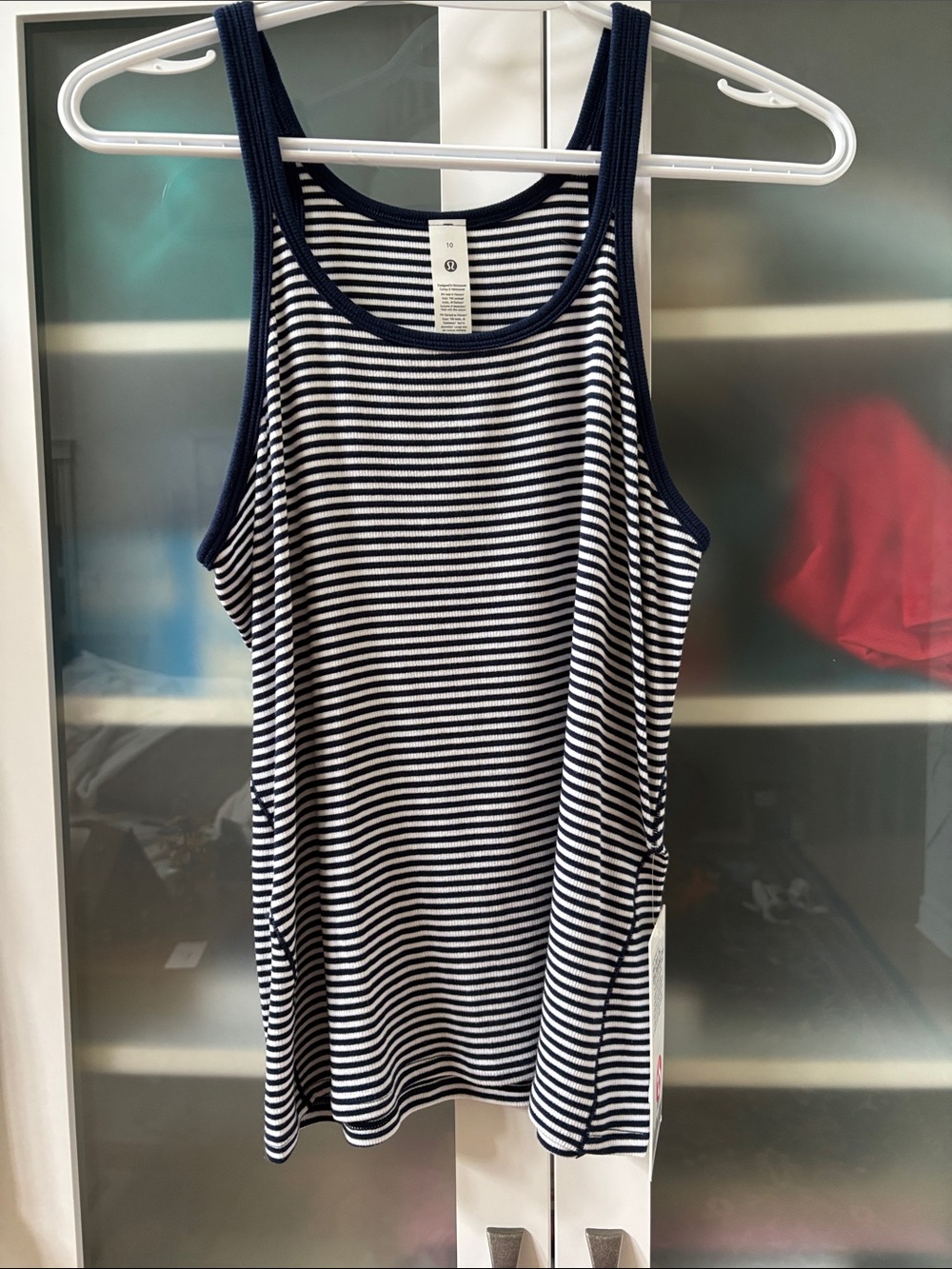 Lululemon Hold Tight Tank Navy White Stripes SZ 10 NWT 💙💙💙